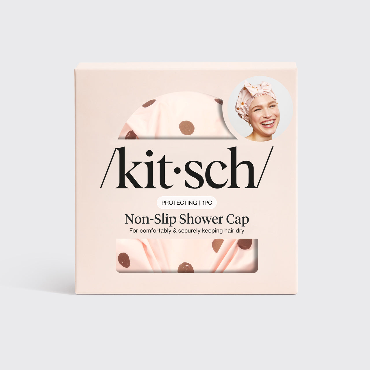Blush Dot Shower Cap