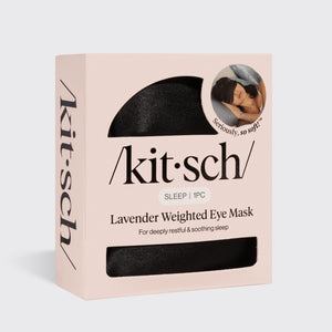 Masque pour les yeux en satin pondéré à la lavande