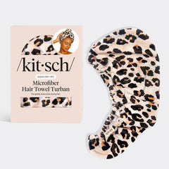 Toalla de microfibra para el pelo en leopardo