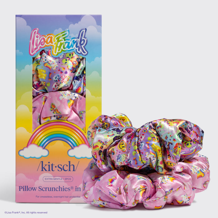 Lisa Frank x Kitsch Pillow Scrunchies® en satin - The Fantastic World of Lisa Frank
