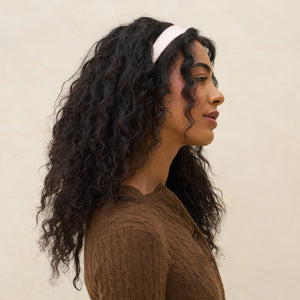 クリーム＆キャメル サテン＆ベルベット ヘアバンド