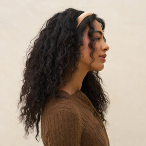 クリーム＆キャメル サテン＆ベルベット ヘアバンド