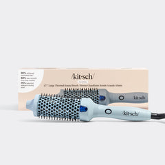 Brosse ronde thermique volumisante bleu brume - Grande