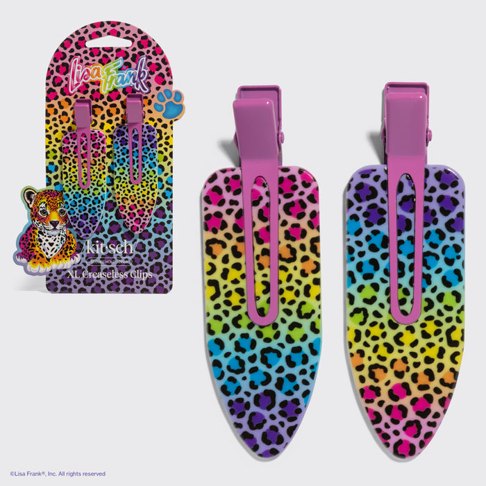 Lisa Frank x Kitsch Pinces XL anti-plis - Rainbow Leopard