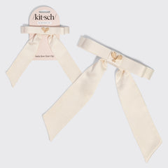 Satin Bow Hair Clip - Cream