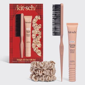 KITSCH Sleigh All Day 5pc Gift Set — hero product shot — creates sleek, polished hairstyles with a soft, flexible hold — for sleek ponytails, buns, and updos without the crunch