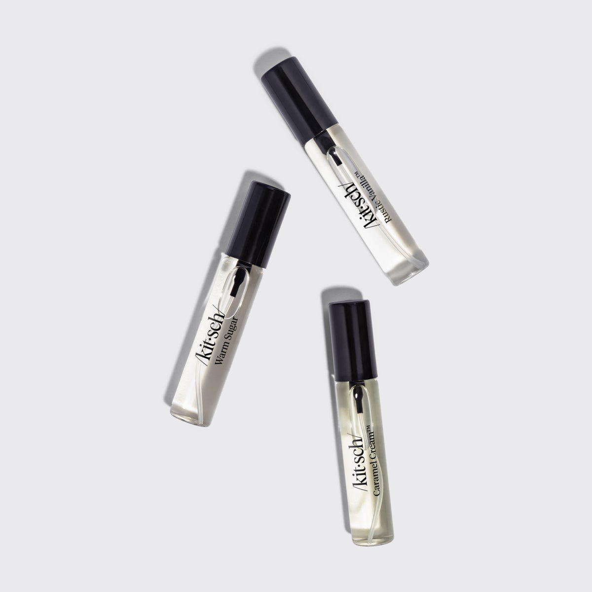 KITSCH Vanilla Vault Hair Perfume Trio Set — alternate product shot — can be used on hair, body, even your Kitsch Satin Pillowcase — three fragrances in one gift-ready set