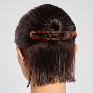 Flache gebogene Klammer, 2 Stück – Schwarz und Schildpatt