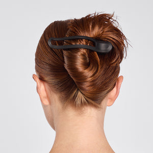 Flache gebogene Klammer, 2 Stück – Schwarz und Schildpatt