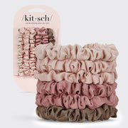 Lot de 6 chouchous ultra petits en satin - Terracotta