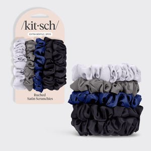 Midnight Satin Petite Scrunchies 5pc Set