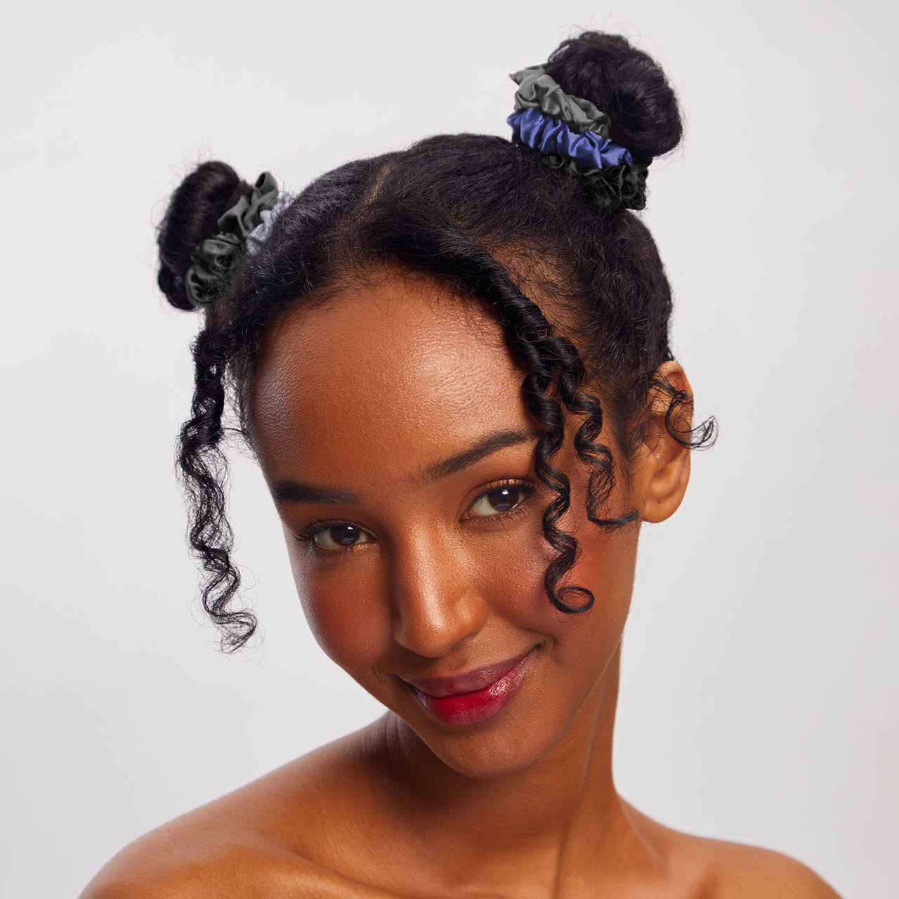 Set de 5 coleteros satinados pequeños - Medianoche