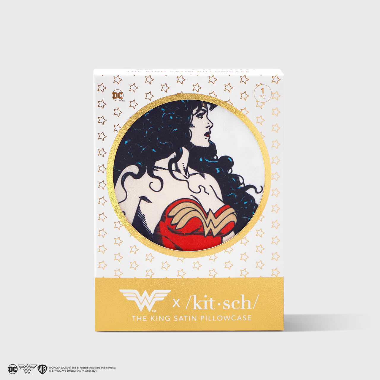 Kitsch x Wonder Woman Satin Pillowcase in Believe in Wonder - King