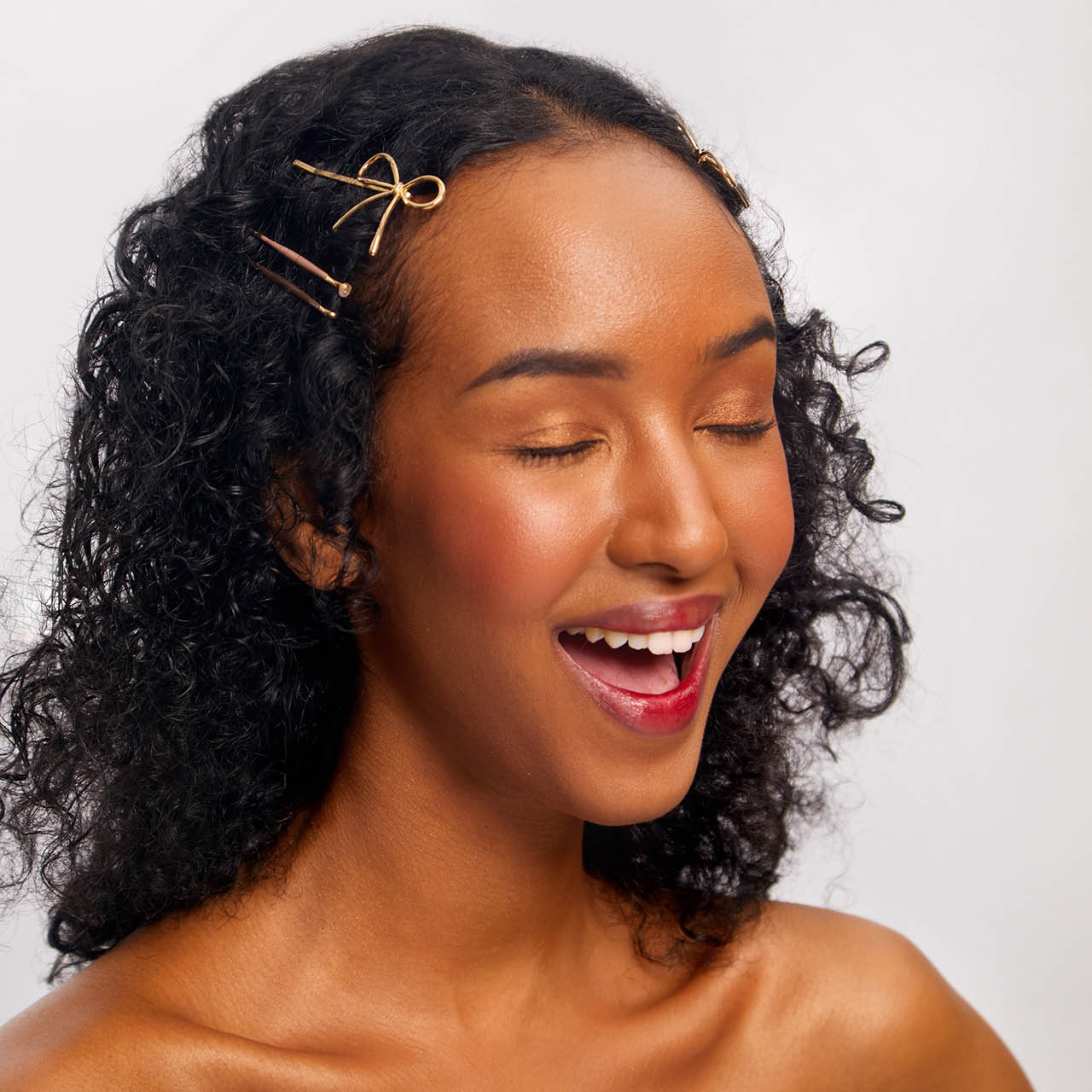 Juego de 8 horquillas de metal esmaltado y lazo - Palisandro