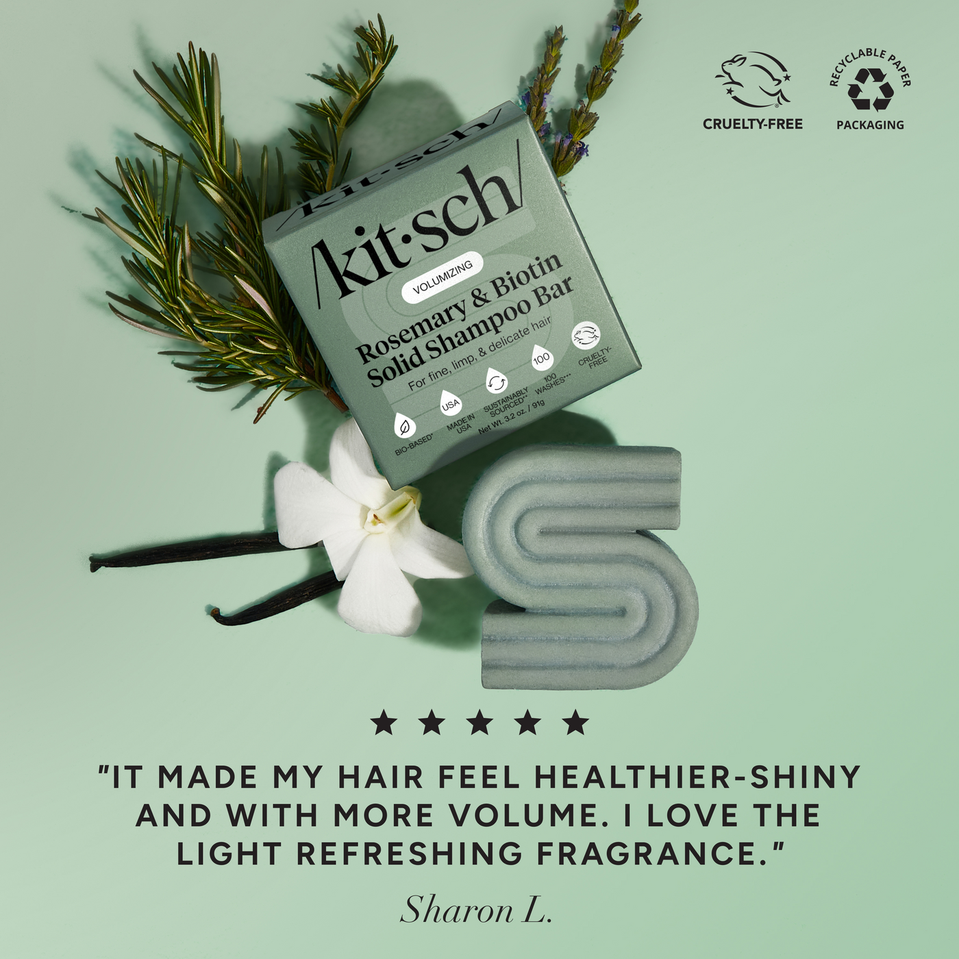 Volumizing Solid Shampoo Rozemarijn & Biotine