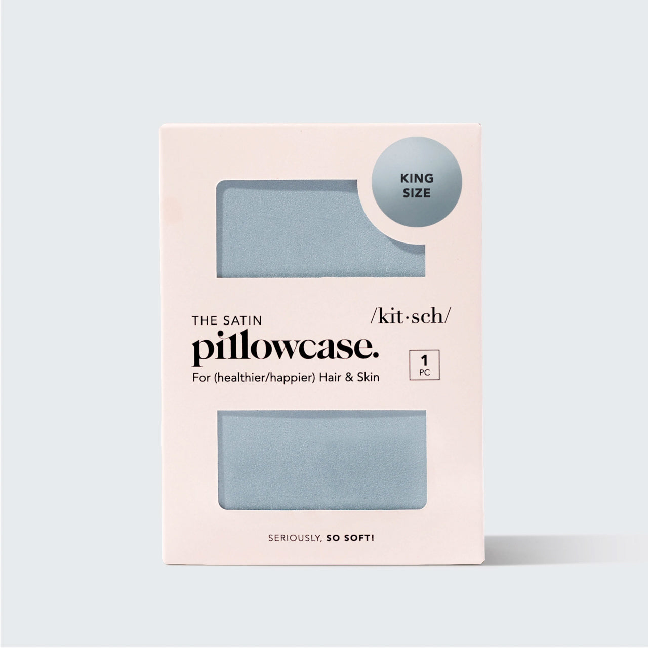 Satin-Kopfkissenbezug Haze Blue - King