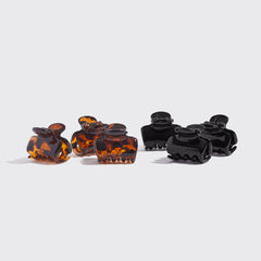 Schwarz- und Schildpattfarbene Wolkenklammer-Clips, 6er-Set – Mini