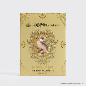 Kitsch x Harry Potter Satin-Kissenbezug Hufflepuff - King