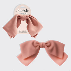 Rosewood Bow Hair Clip