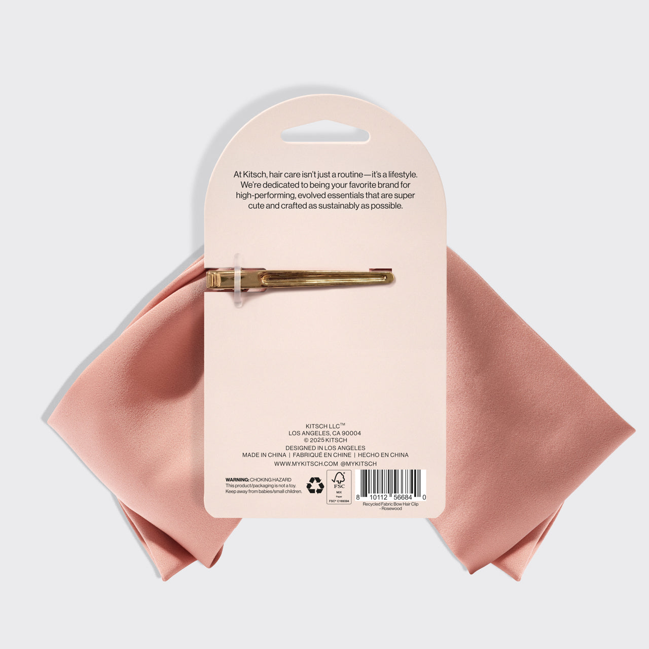 Rosewood Bow Hair Clip