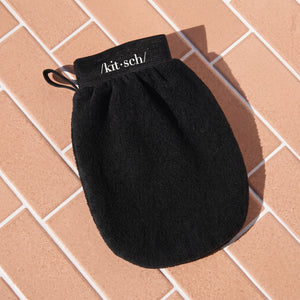 Kitsch Black Exfoliating Glove product shot on white background