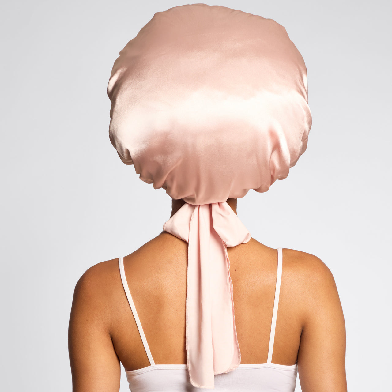 Bonnet oversize en satin - Blush