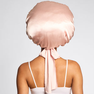 Bonnet oversize en satin - Blush