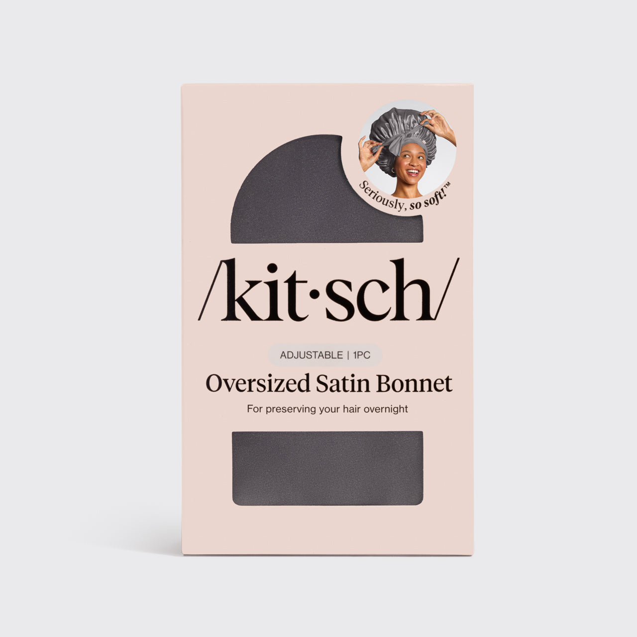 Bonnet oversize en satin - Anthracite