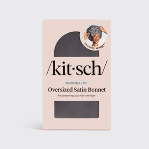 Bonnet oversize en satin - Anthracite