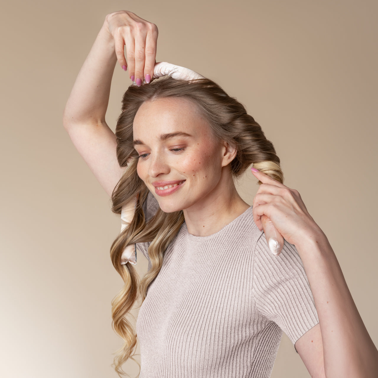 Satijn Krulset zonder warmte - Sunset Tie Dye