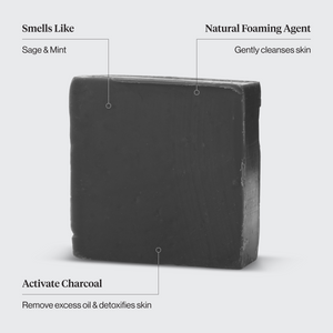 Savon nettoyant pour le corps détoxifiant au charbon de bois