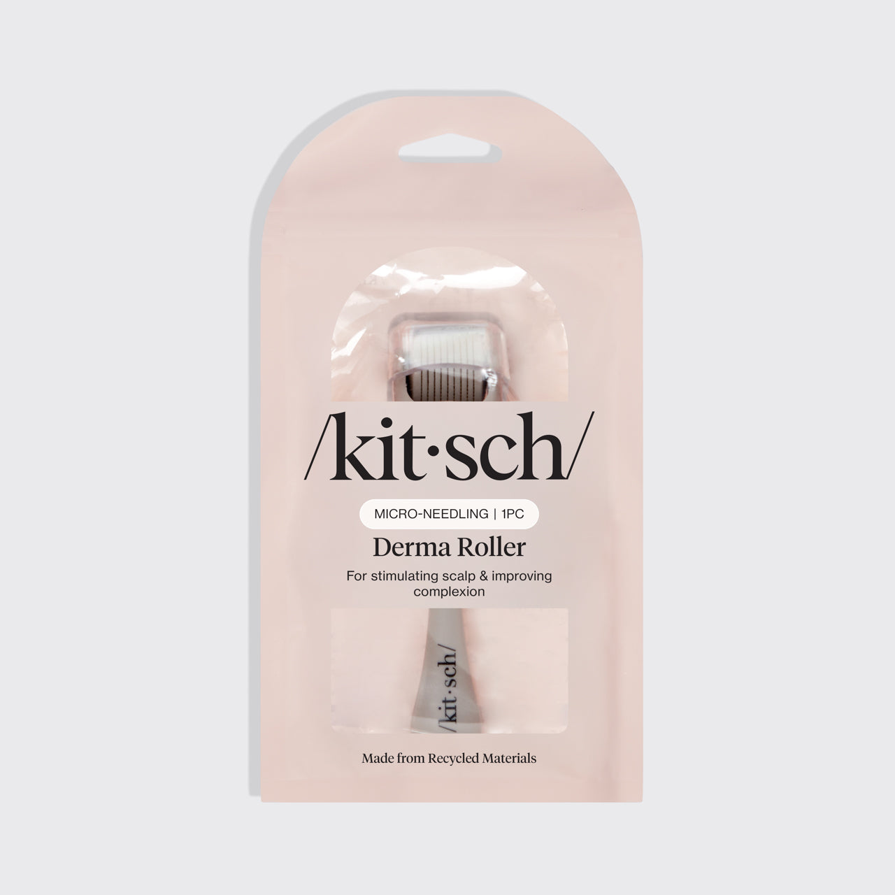 KITSCH Warm Gray Micro Derma Roller — packaging shot — Scalp micro-needling may help promote healthier hair — shown in its retail packaging