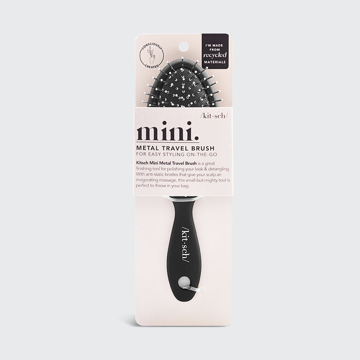 Mini brosse à cheveux de voyage en poils métalliques