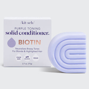 Paarse Shampoo &amp; Conditioner Bar met Biotin Caddy Bundel 