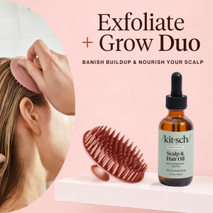 Exfoliate Grow Duo bundle — Terracotta Scalp Exfoliator and Strengthening Rosemary & Biotin Scalp & Hair Oil