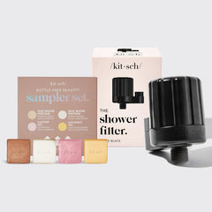 Douchefilter + Shampoo & Conditioner 4-delige set - Zwart