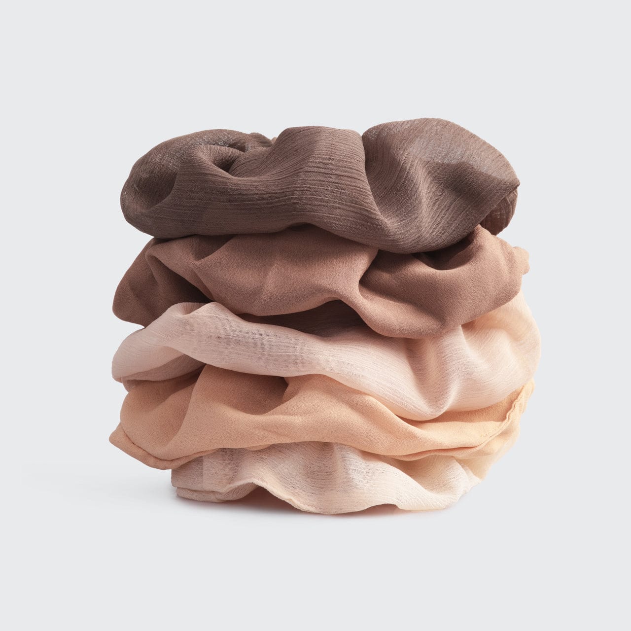 Crepe Scrunchie 5pc - Terra Cotta